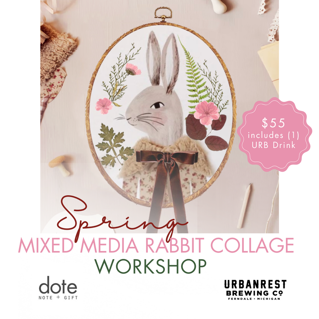 (4/3/2025) Spring Mixed Media Rabbit Collage Workshop at Urbanrest Brewing